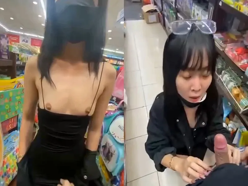 đi nhà sách em mặc mỗi cái quần lót còn đòi anh mút cò p1